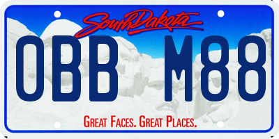 SD license plate 0BBM88