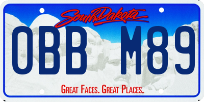 SD license plate 0BBM89