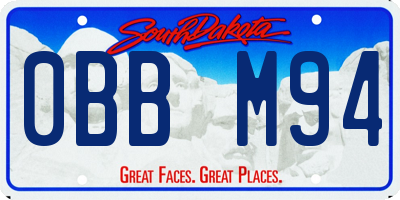 SD license plate 0BBM94