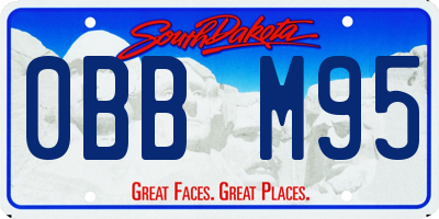 SD license plate 0BBM95