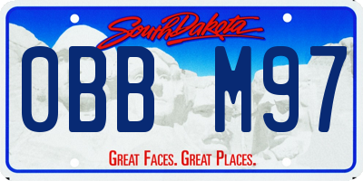 SD license plate 0BBM97