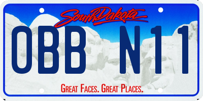 SD license plate 0BBN11