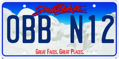 SD license plate 0BBN12
