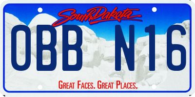 SD license plate 0BBN16