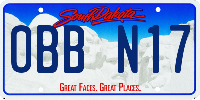 SD license plate 0BBN17
