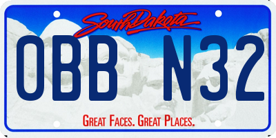 SD license plate 0BBN32