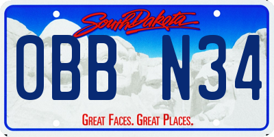 SD license plate 0BBN34