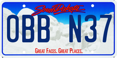 SD license plate 0BBN37