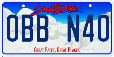 SD license plate 0BBN40