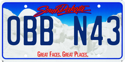 SD license plate 0BBN43