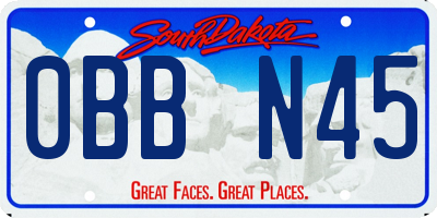 SD license plate 0BBN45