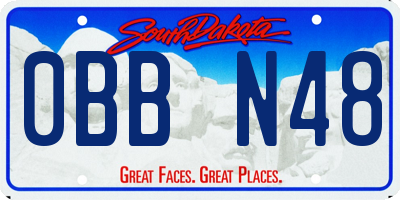 SD license plate 0BBN48