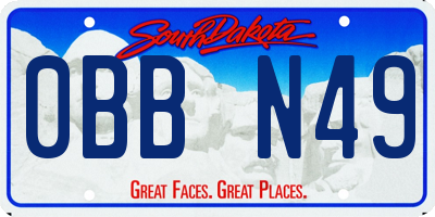 SD license plate 0BBN49
