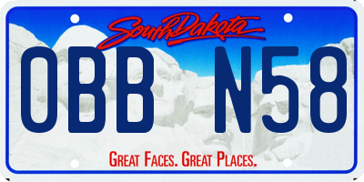 SD license plate 0BBN58