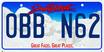 SD license plate 0BBN62