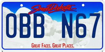 SD license plate 0BBN67
