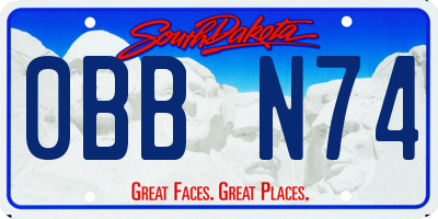 SD license plate 0BBN74