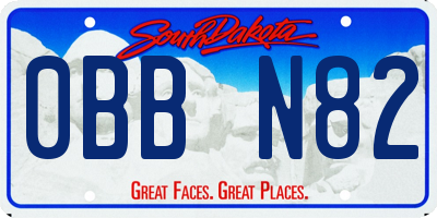 SD license plate 0BBN82