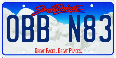 SD license plate 0BBN83