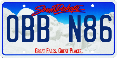 SD license plate 0BBN86