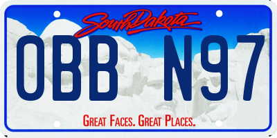 SD license plate 0BBN97