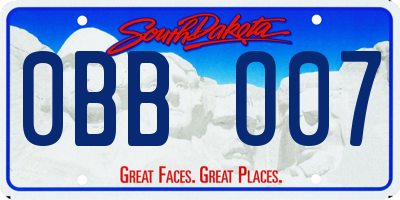 SD license plate 0BBO07