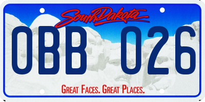 SD license plate 0BBO26