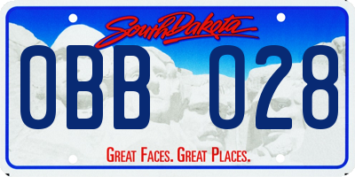 SD license plate 0BBO28