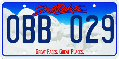 SD license plate 0BBO29