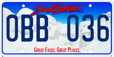 SD license plate 0BBO36