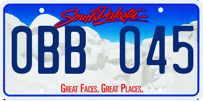 SD license plate 0BBO45