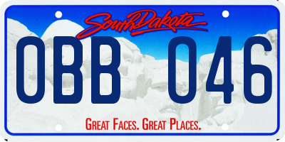 SD license plate 0BBO46
