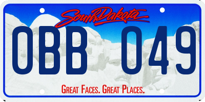 SD license plate 0BBO49