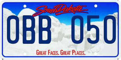 SD license plate 0BBO50