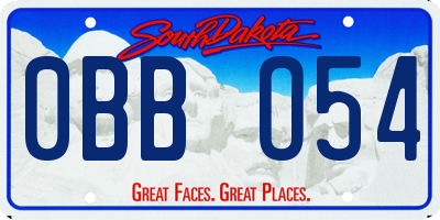 SD license plate 0BBO54