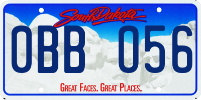 SD license plate 0BBO56