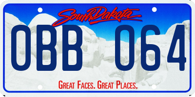 SD license plate 0BBO64