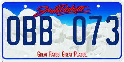 SD license plate 0BBO73