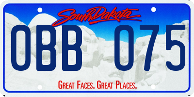 SD license plate 0BBO75