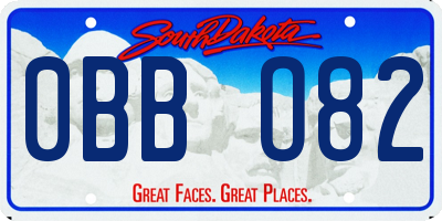 SD license plate 0BBO82