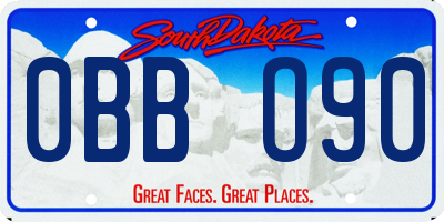 SD license plate 0BBO90