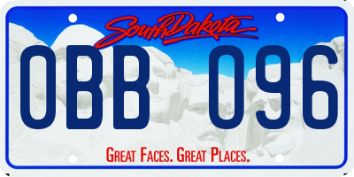 SD license plate 0BBO96