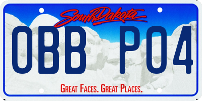 SD license plate 0BBP04