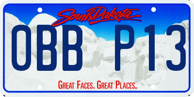 SD license plate 0BBP13