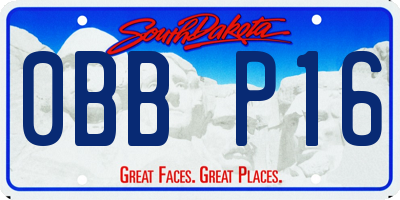 SD license plate 0BBP16