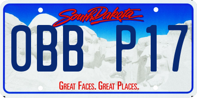SD license plate 0BBP17