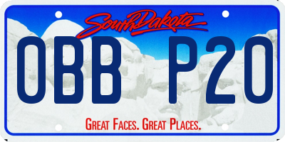 SD license plate 0BBP20