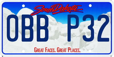 SD license plate 0BBP32