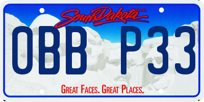 SD license plate 0BBP33