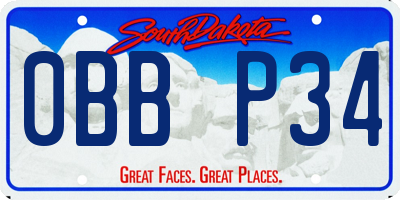 SD license plate 0BBP34
